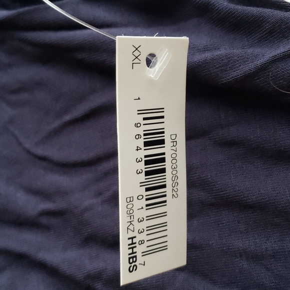 Daily Ritual Jersey Ruched Front Half-Sleeve Dress in Navy Size XL - Picture 6 of 9